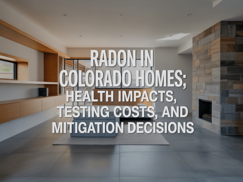 Radon in Colorado Homes: Health Impacts, Testing Costs, and Mitigation&nbsp;Decisions