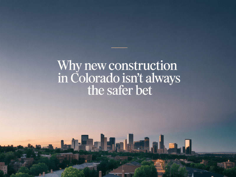 Why New Construction in Colorado Isn’t Always the Safer&nbsp;Bet